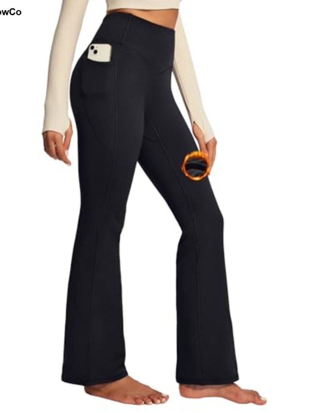 Fleece Lined Thermal Flare Leggings Bootcut Yoga Pants Tummy Control